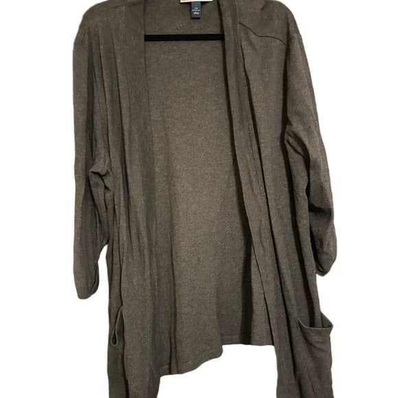 NWOT Karen Scott Charcoal Open Front Cardigan - Thumbnail 3