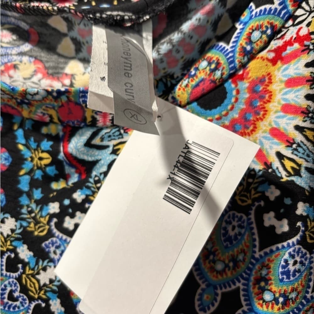 Honeyme Blue and Orange Graphic Blouse Relaxed Fit​