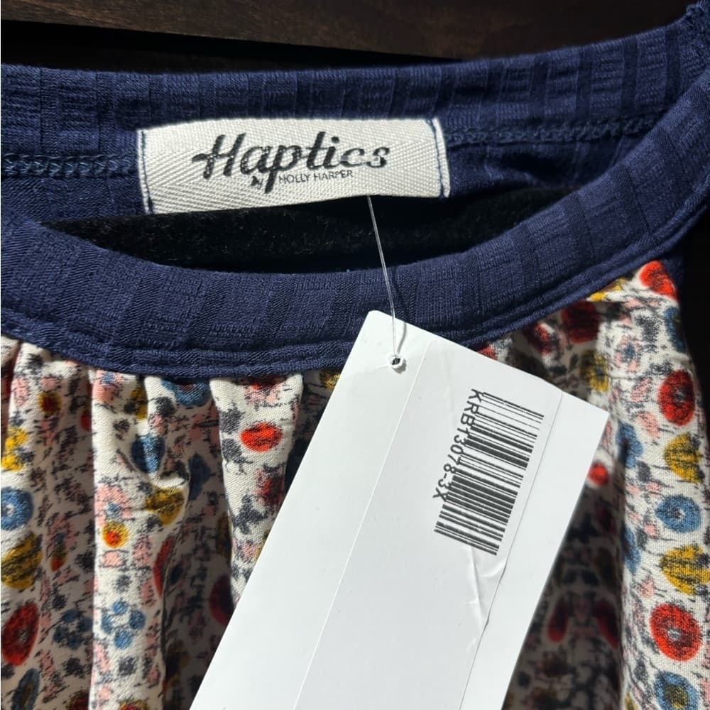 NWT Haptics Colorful Sleeveless Halter Top with Blue Accents