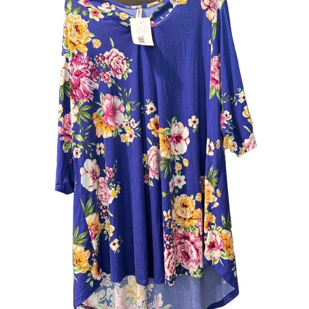 NWT Emerald Brand Blue and Pink Tunic Top - Thumbnail 3
