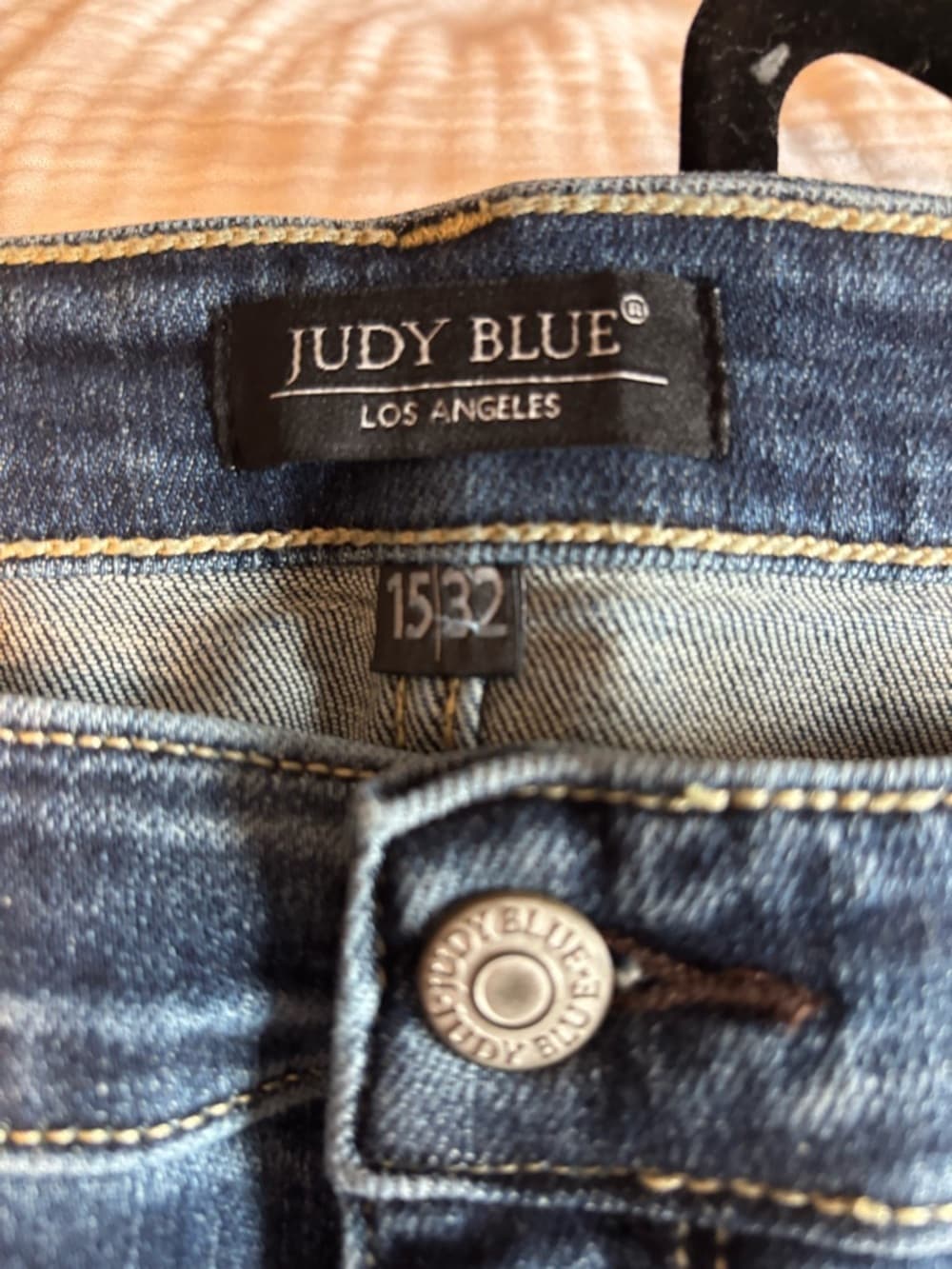 Judy Blue Dark Blue Mid Rise Distressed Bootcut Jeans - Thumbnail 4