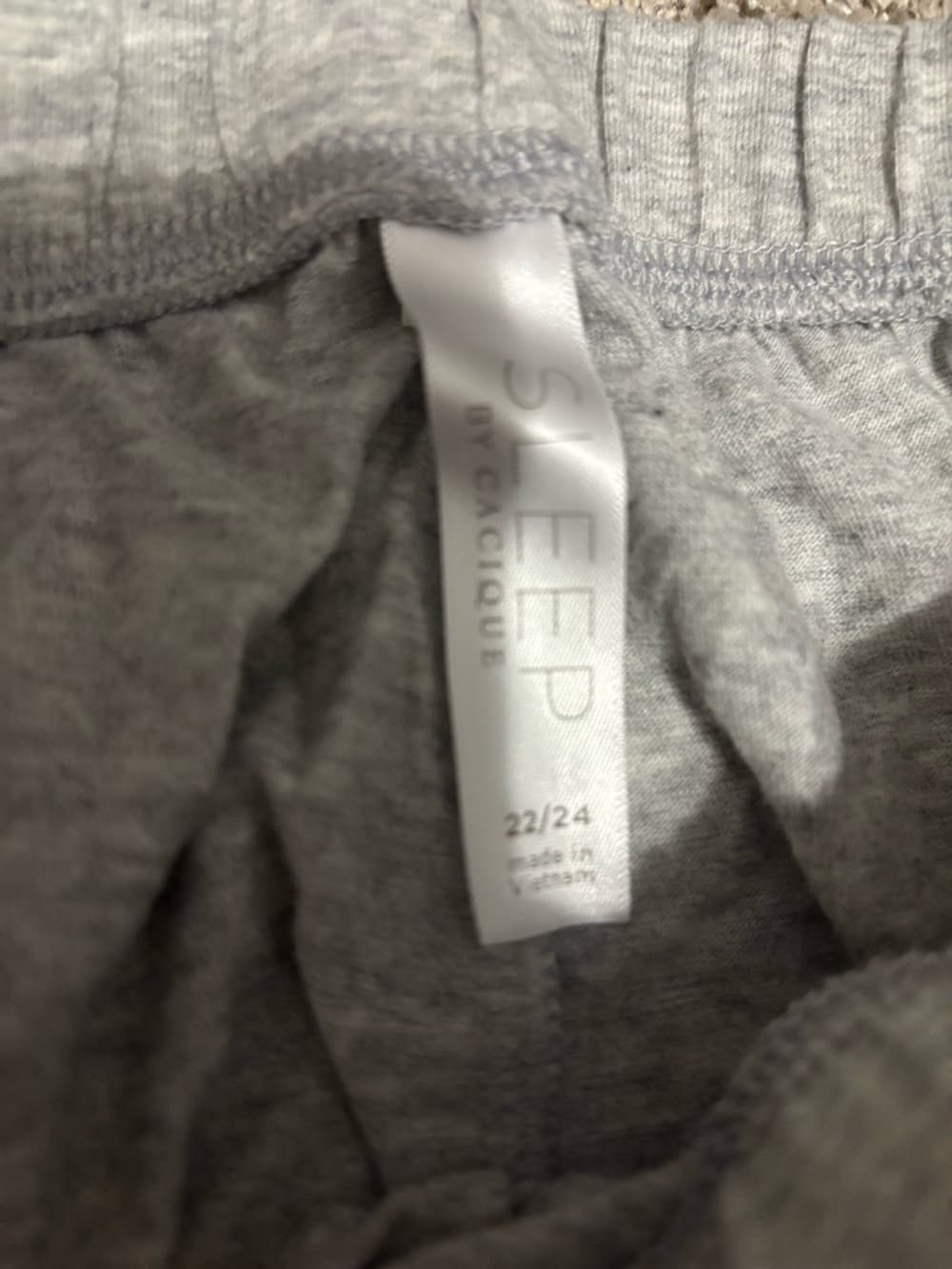 Cacique Gray Lounge Shorts with Pink Trim