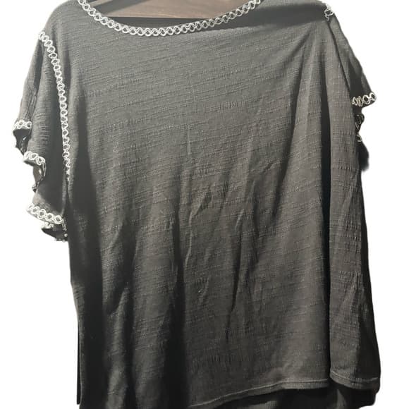 Elegant Black Linen Women's Top - Thumbnail 3
