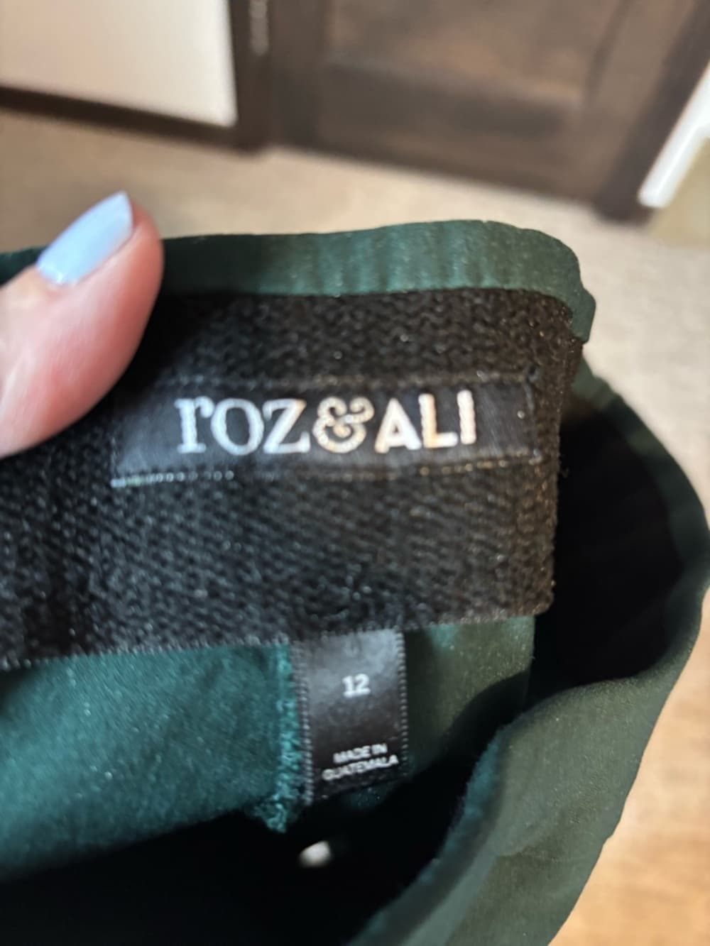 Roz & Ali Deep Green Elastic-Waist Pants - Thumbnail 2