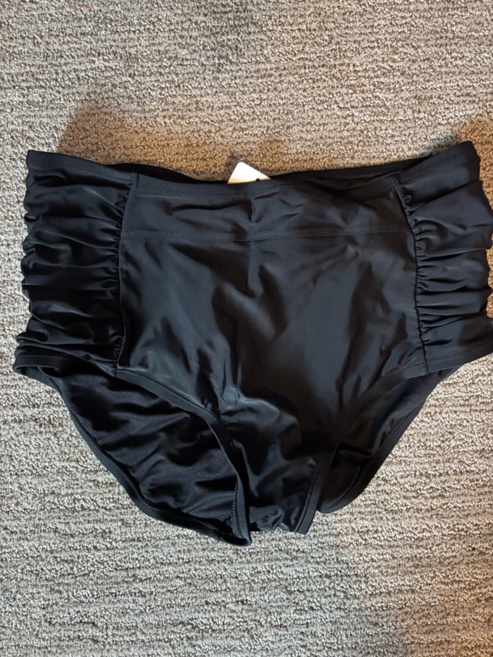 Ruffled Black Women's Swim Top with Bottoms - Thumbnail 3