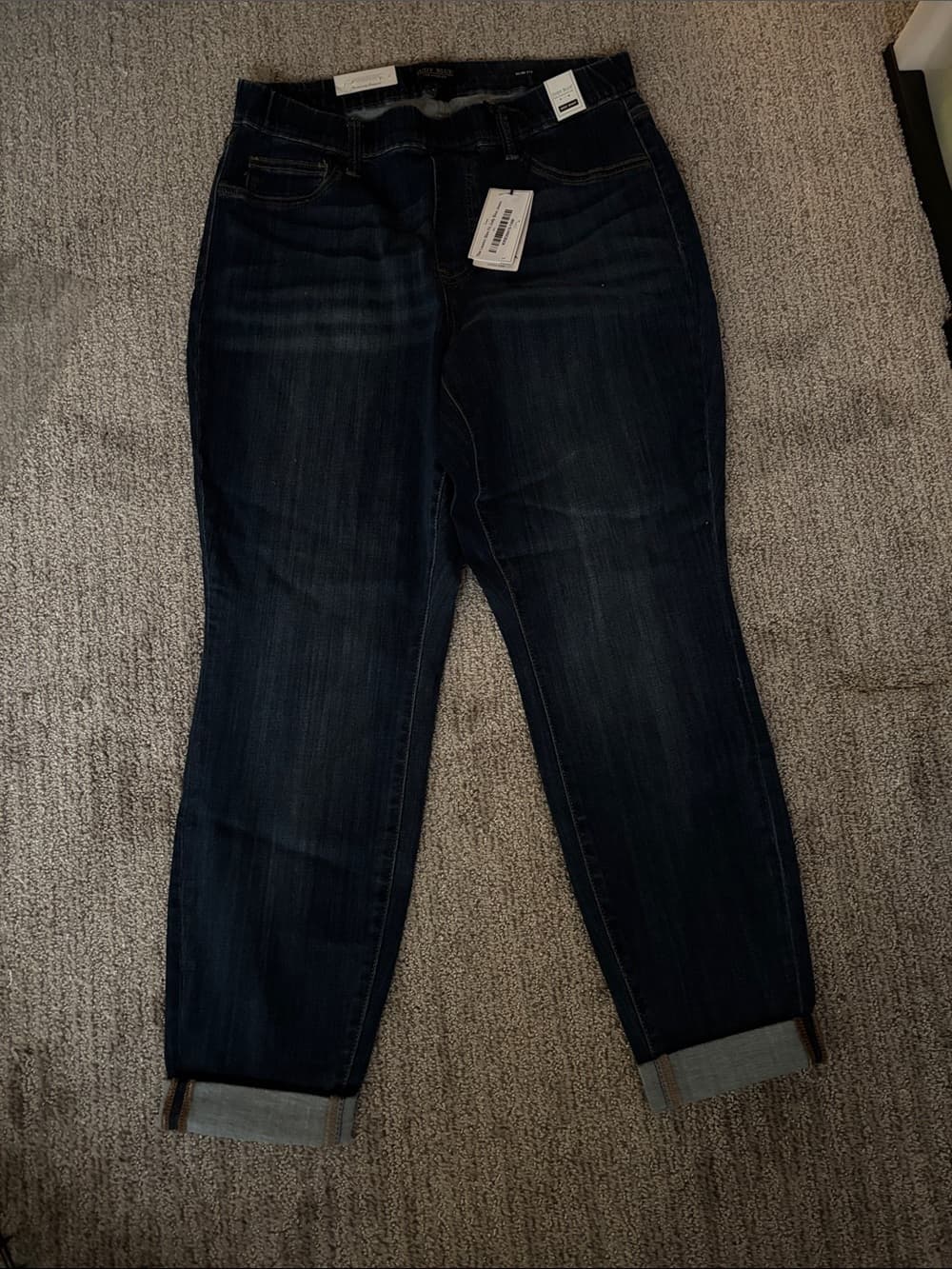 NWT Judy Blue Dark Wash Slim Fit Pull-On Jeans 14W - Thumbnail 3