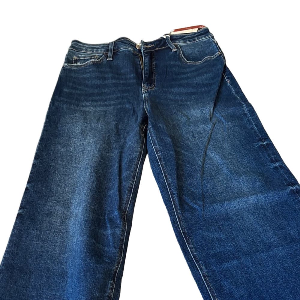 NWT Lovervet Dark Blue Tummy Control, Wide Leg, Slightly Distressed Jeans - Thumbnail 4