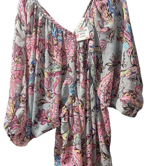 Cream Asymmetrical Ruffled 3/4 Sleeve Blouse​ - Thumbnail 3