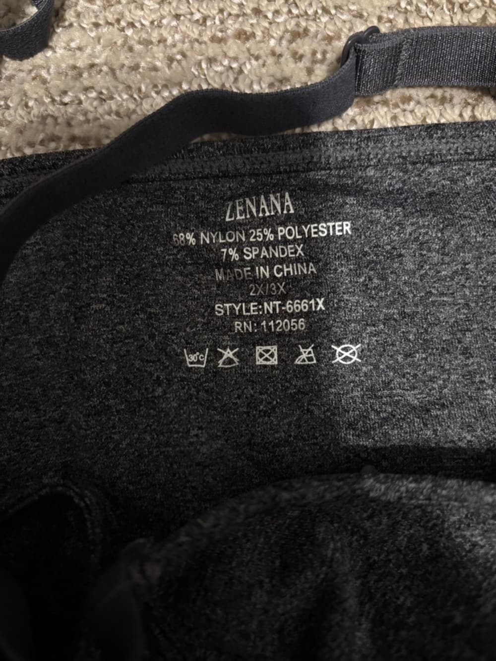 Zenana Outfitters Charcoal Black Bralette - Thumbnail 2