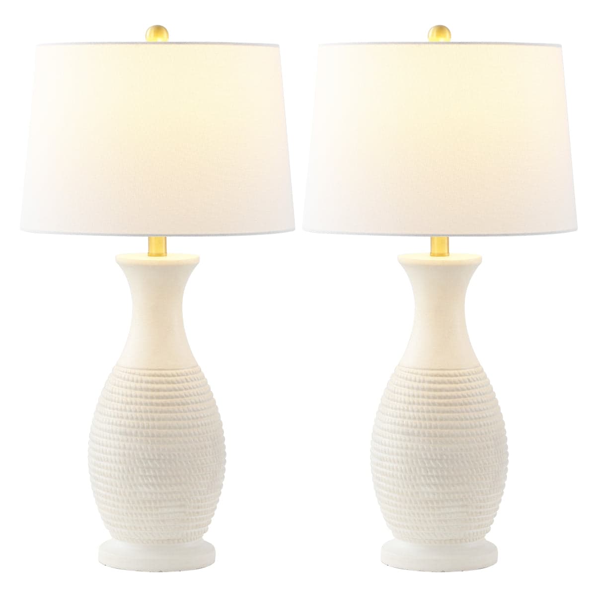 Safavieh Bone White Bentlee Polyresin Table Lamp Set of 2 FFE-1459 - Thumbnail 2