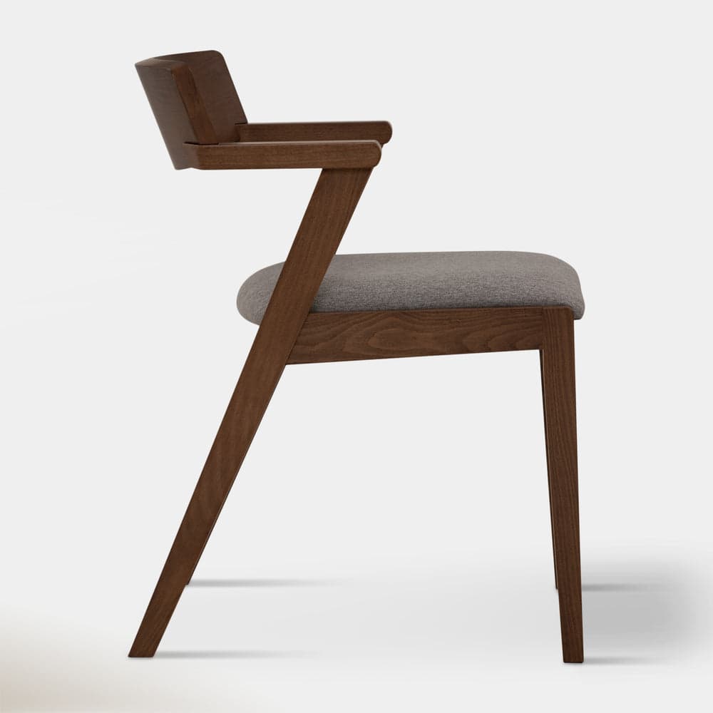 Hoft Home Set of 2 Zola Dining Chairs - Light Grey & Walnut FFE-1458 - Thumbnail 2