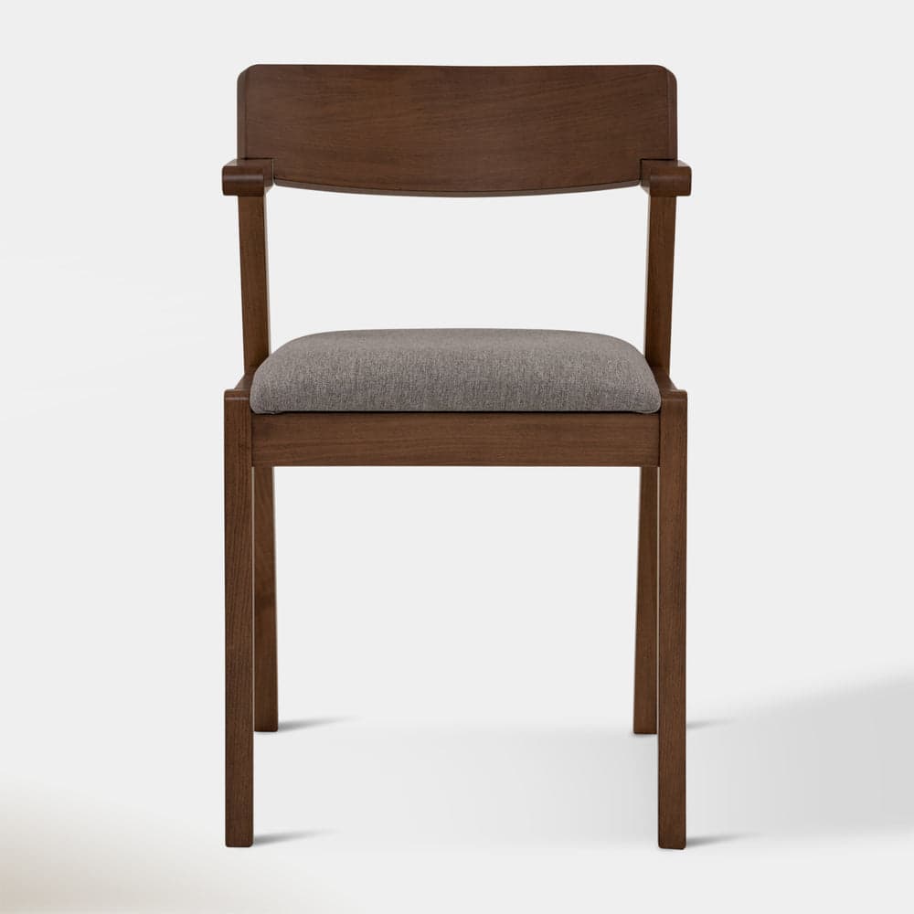 Hoft Home Set of 2 Zola Dining Chairs - Light Grey & Walnut FFE-1458 - Thumbnail 4