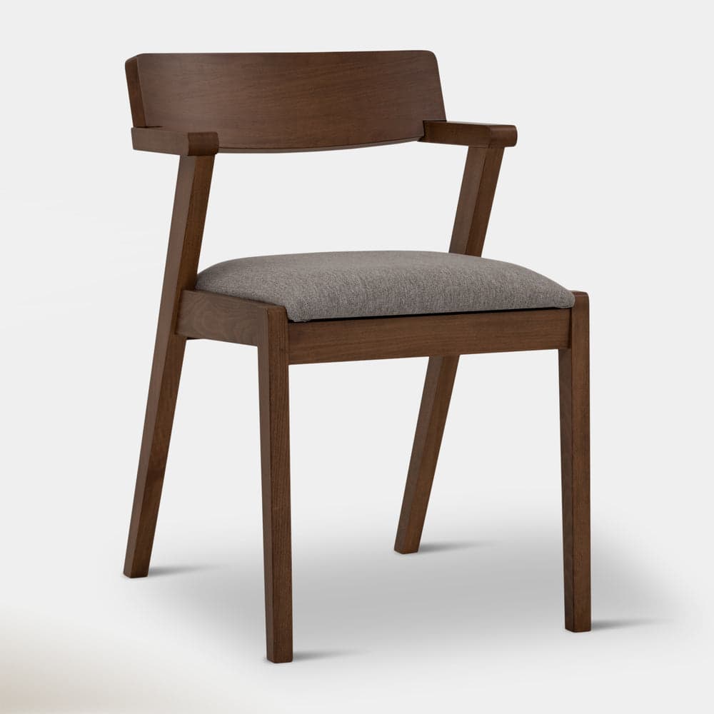 Hoft Home Set of 2 Zola Dining Chairs - Light Grey & Walnut FFE-1458 - Thumbnail 5