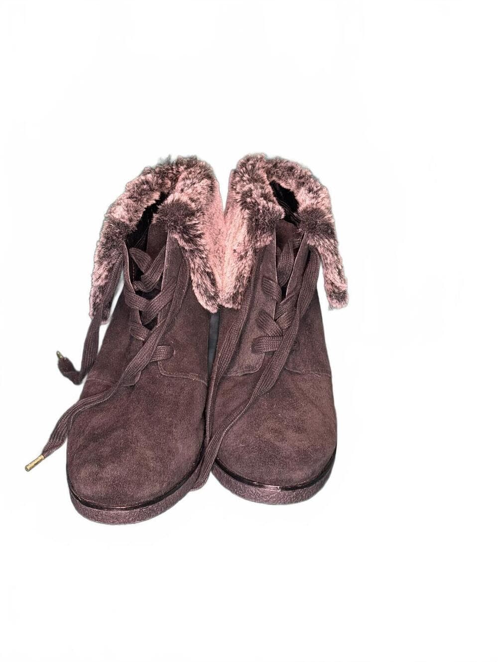 Cole Haan Suede Wedge Boots with Faux-Fur Lining - Thumbnail 3