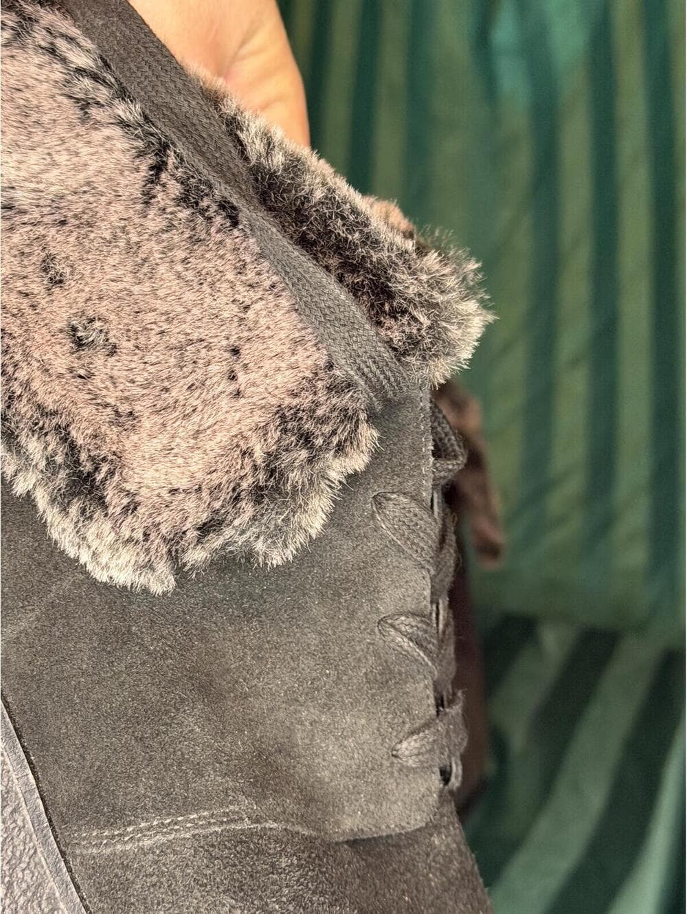 Cole Haan Suede Wedge Boots with Faux-Fur Lining - Thumbnail 4