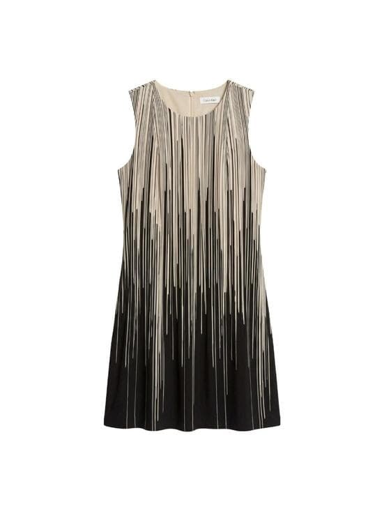 Calvin Klein Womens Striped Fringe Shift Sleeveless A-Line - Thumbnail 9