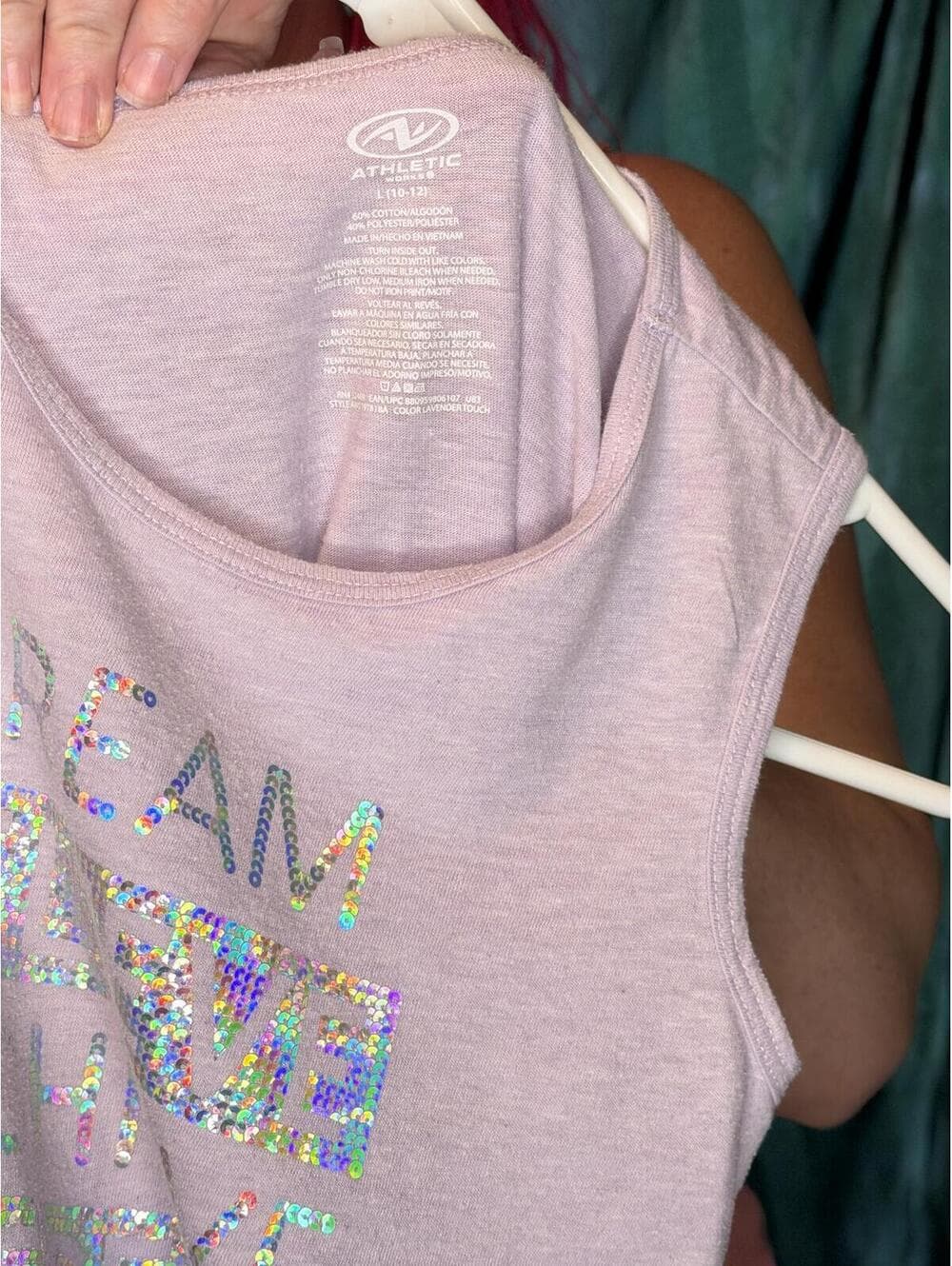 Athletic Works Sleeveless Sequin Graphic Tank Top - Pink to Purple - Thumbnail 2