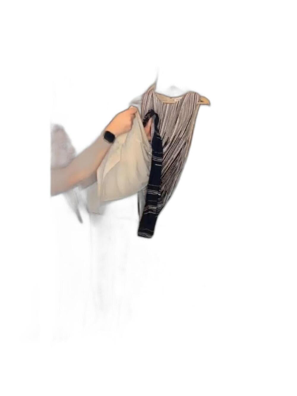 Calvin Klein Womens Striped Fringe Shift Sleeveless A-Line - Thumbnail 4
