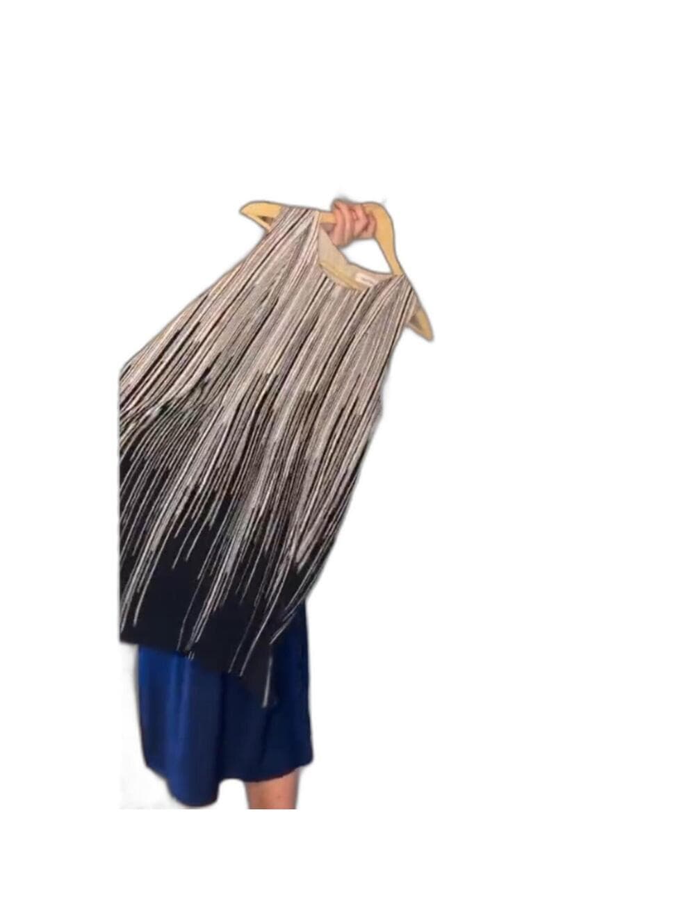 Calvin Klein Womens Striped Fringe Shift Sleeveless A-Line - Thumbnail 7