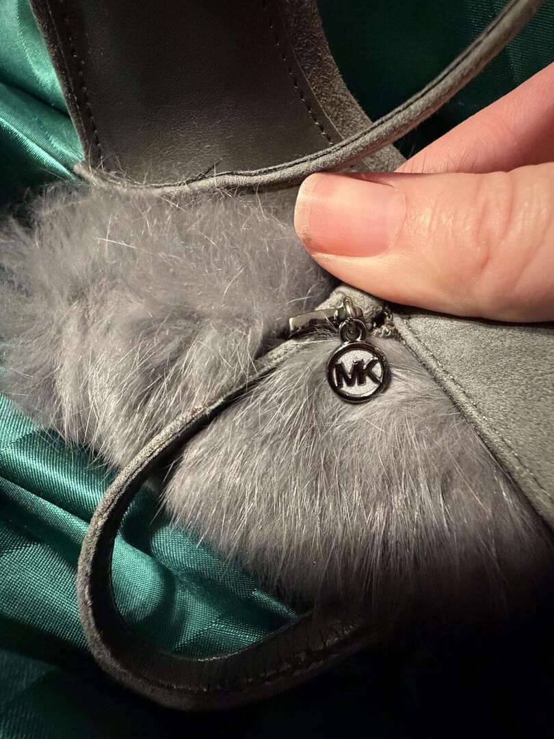 RARE Michael Kors Real Hair calf Fur Heels Gray (Unworn) - Thumbnail 2