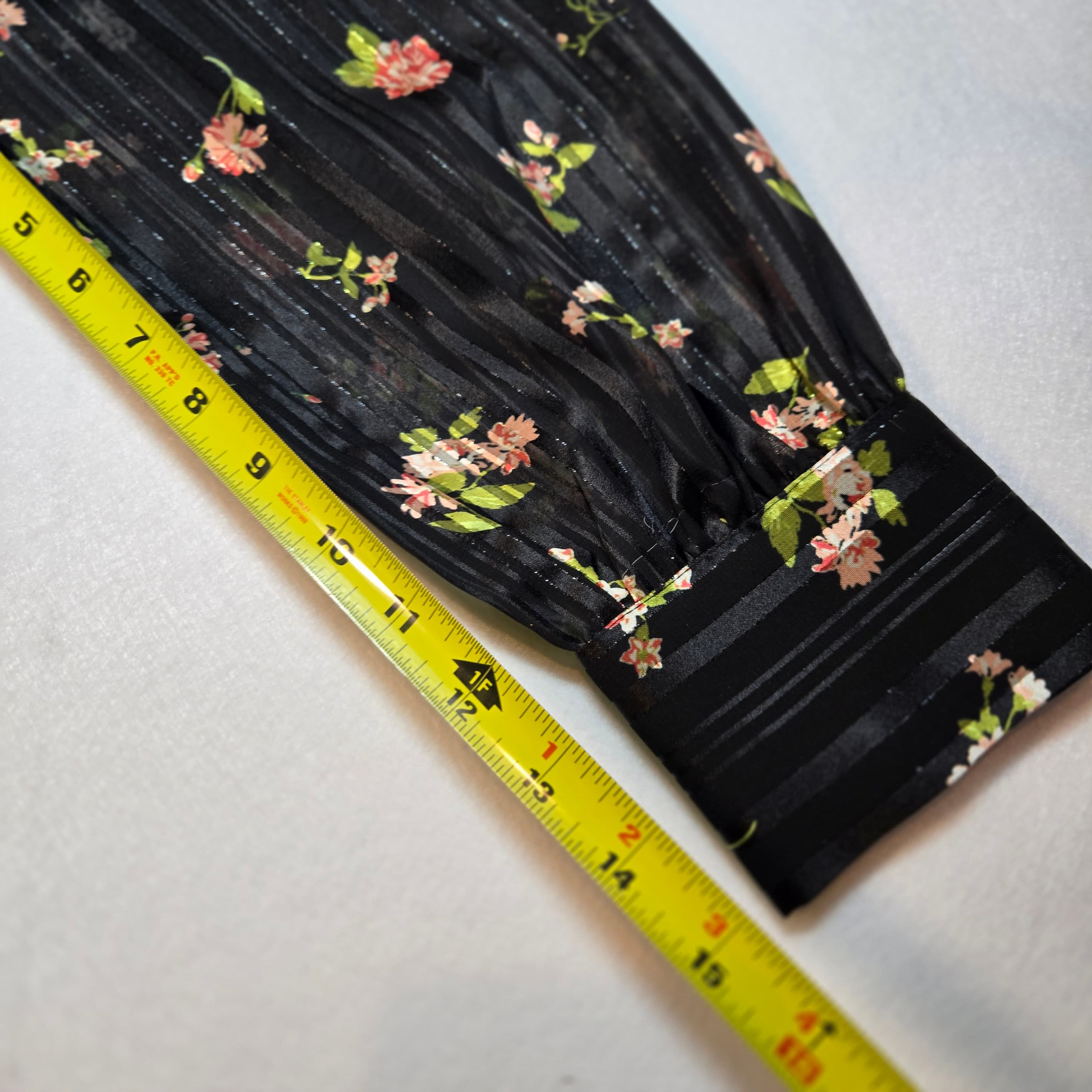 ModCloth Floral Sheer Blouse Large - Thumbnail 4