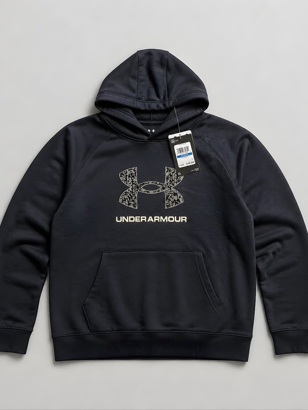 Under Armour Girls (Unisex) Pullover Hoodie in Navy - Thumbnail 3