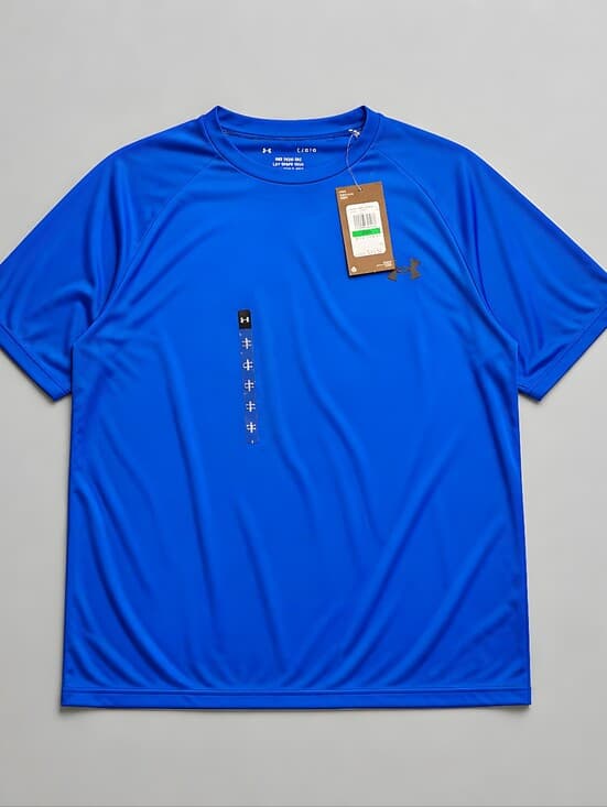 Under Armour Men’s Bright Blue Short Sleeve Athletic Tee - Thumbnail 3