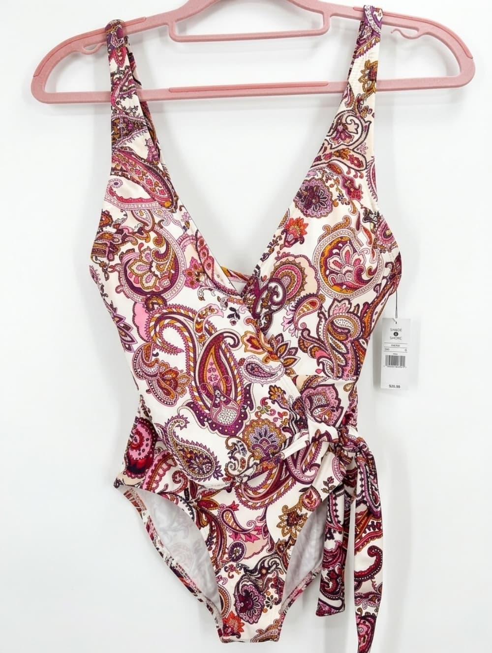 Shade & Shore Paisley One-Piece Swimsuit with Side Tie - Thumbnail 2