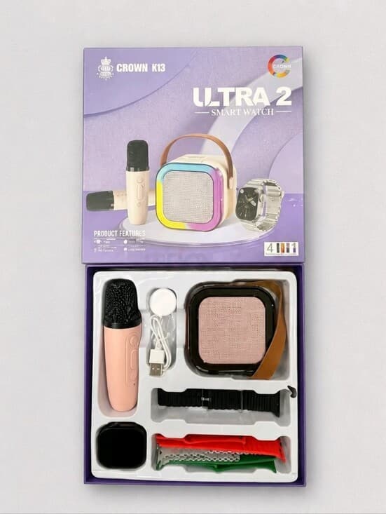Crown K13 Ultra 2 Smart Watch & Mini Karaoke Bundle - Thumbnail 3