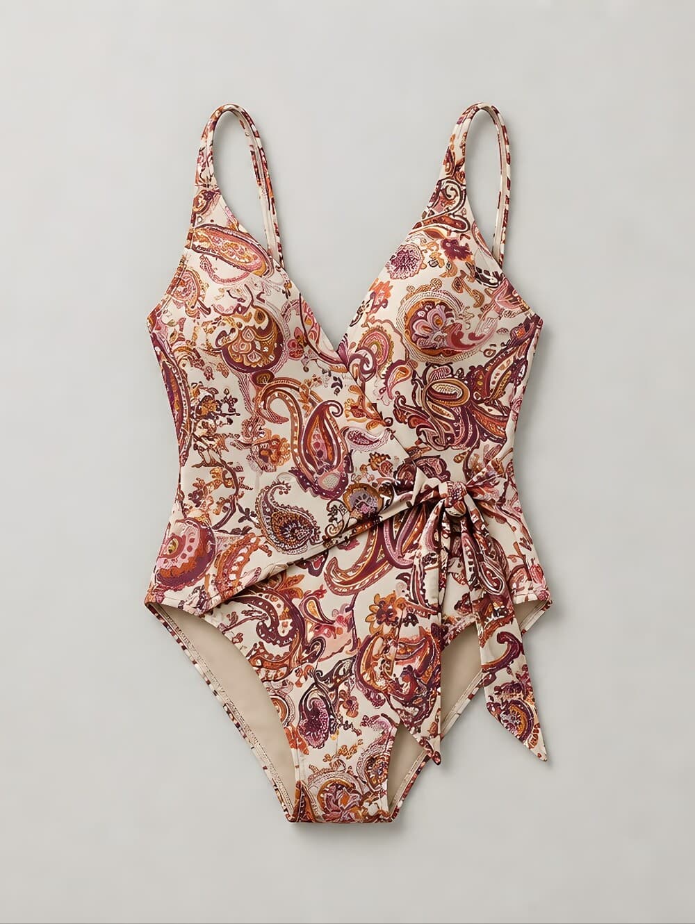 Shade & Shore Paisley One-Piece Swimsuit with Side Tie - Thumbnail 3