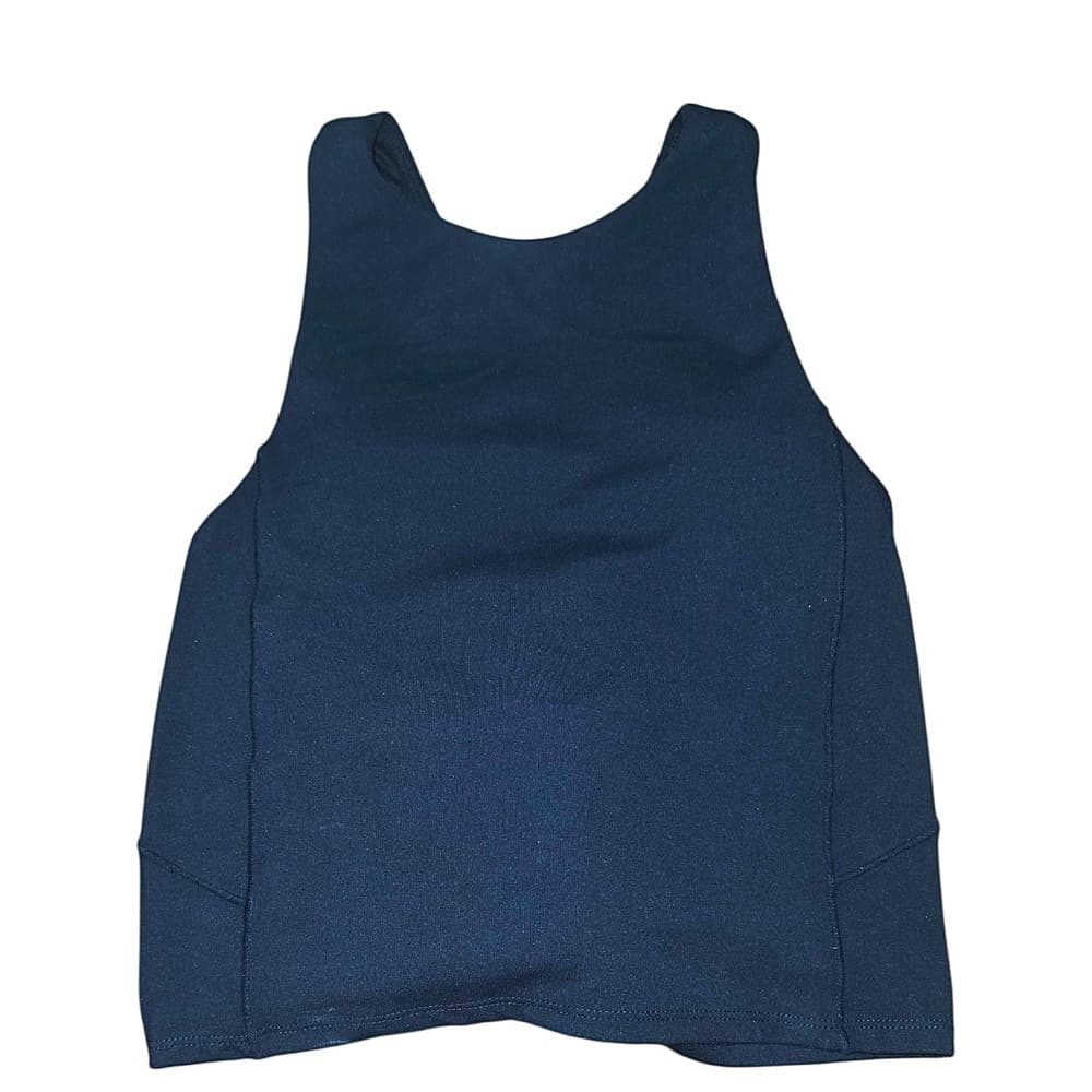 Jockey Sport Womens Navy Blue High Neck Cross Back Active Tank Top - Thumbnail 2