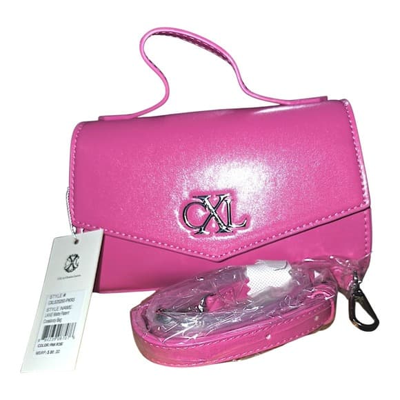CXL by Christian Lacroix Laine Matte Patent Crossbody Bag Pink Rose NWT - Thumbnail 2