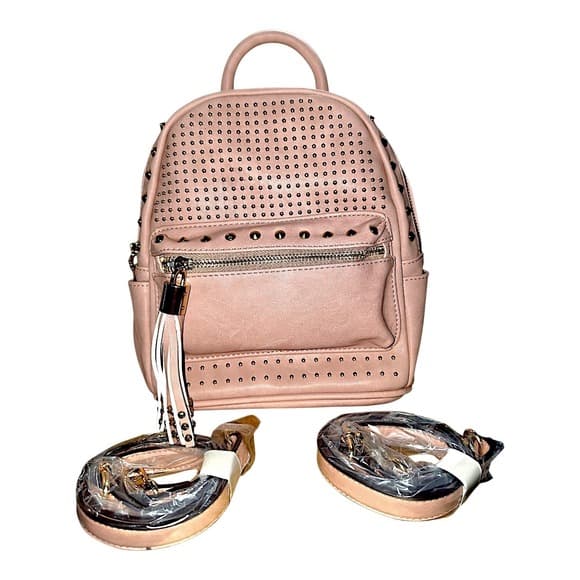 Brentano Blush Pink Studded Mini Backpack Convertible Crossbody Bag NWT - Thumbnail 6