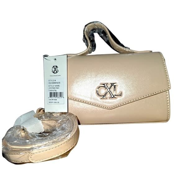 CXL Christian Lacroix Laine Matte Patent Crossbody Bag Nude NWT - Thumbnail 2