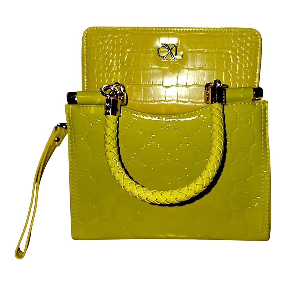 CXL by Christian Lacroix Lime Green Wallet & Bebe Patent Handbag NEW