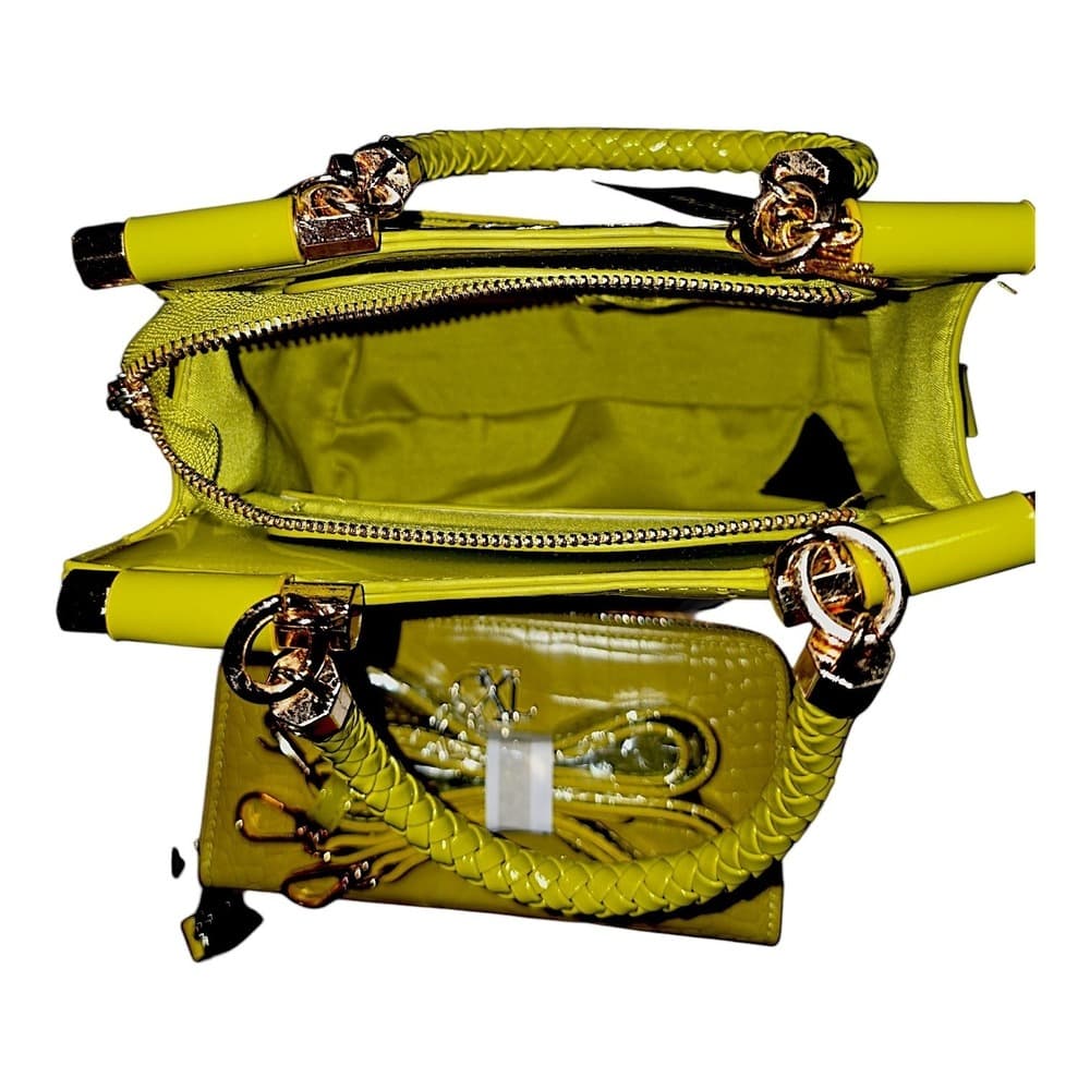CXL by Christian Lacroix Lime Green Wallet & Bebe Patent Handbag NEW - Thumbnail 2