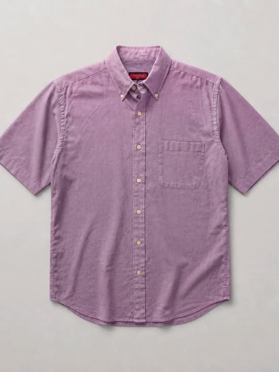 Austin Reed Lavender Short-Sleeve Button-Down Shirt - Thumbnail 3
