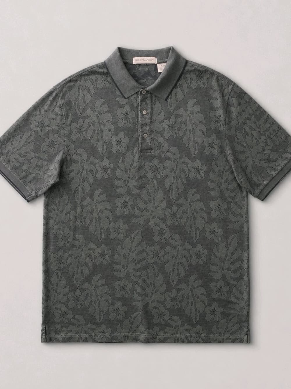 Nicklaus Men's Dark Green Floral Jacquard Polo Shirt - Thumbnail 2