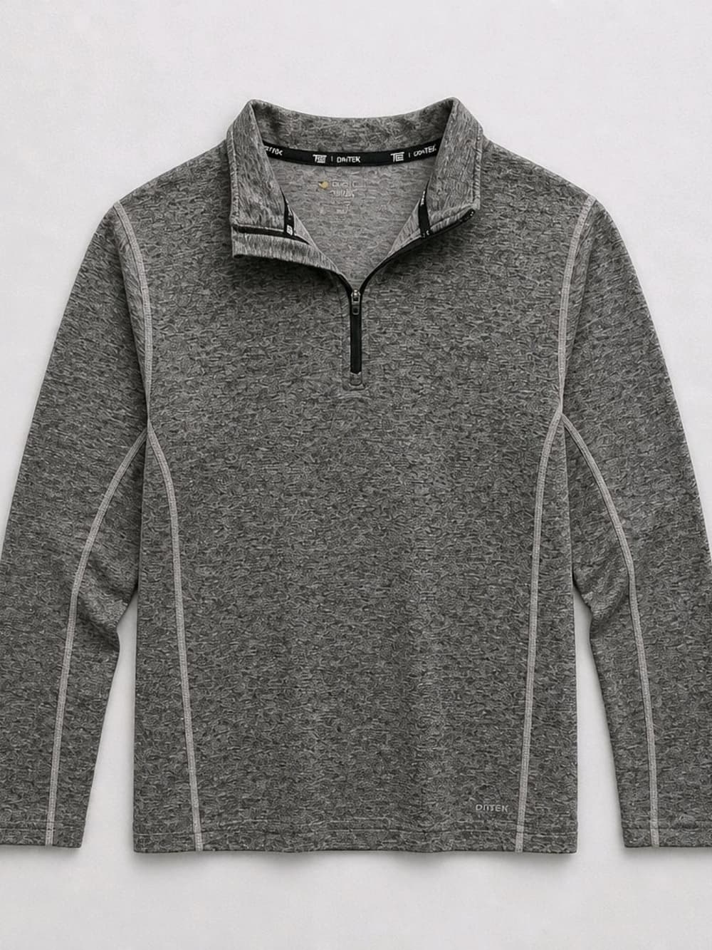Tek Gear Gray Heather Quarter-Zip Pullover - Thumbnail 2