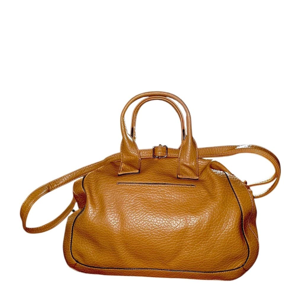 Jessica Simpson Tan Pebbled Faux Leather Studded Satchel Crossbody Bag NWT