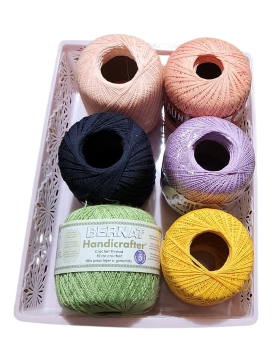 Bernat Handicrafter Green Crochet Thread + Assorted Colors - Thumbnail 2