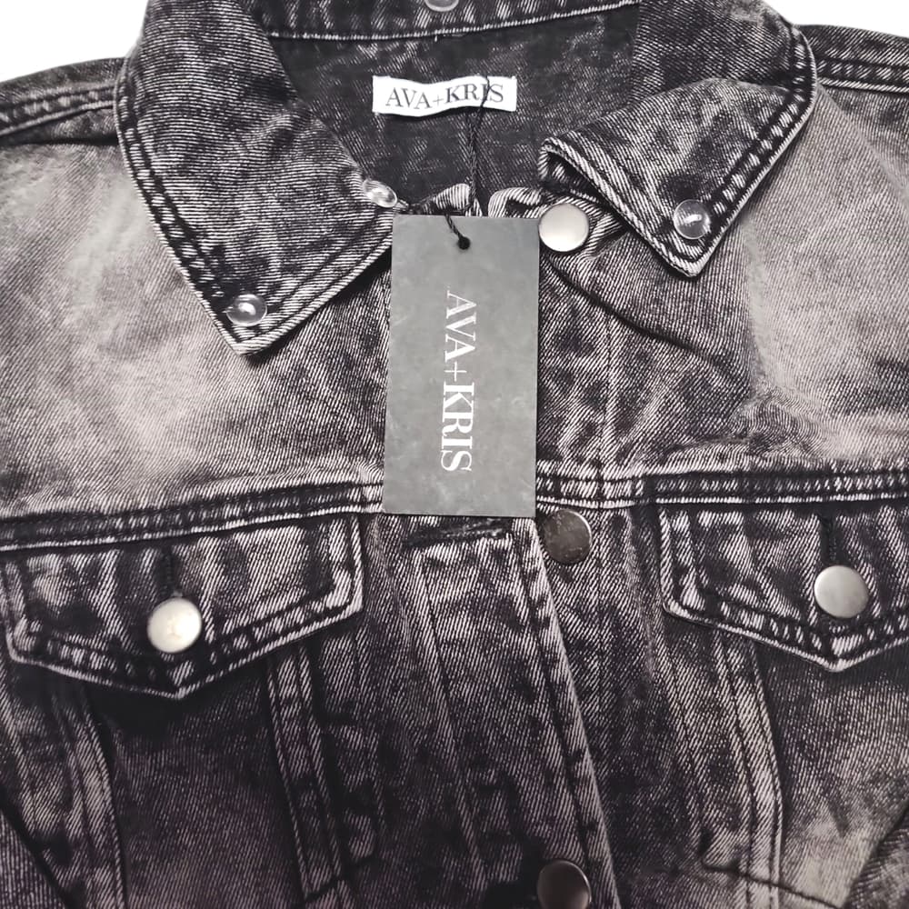 Ava-Kris Black Denim Jacket - Thumbnail 2