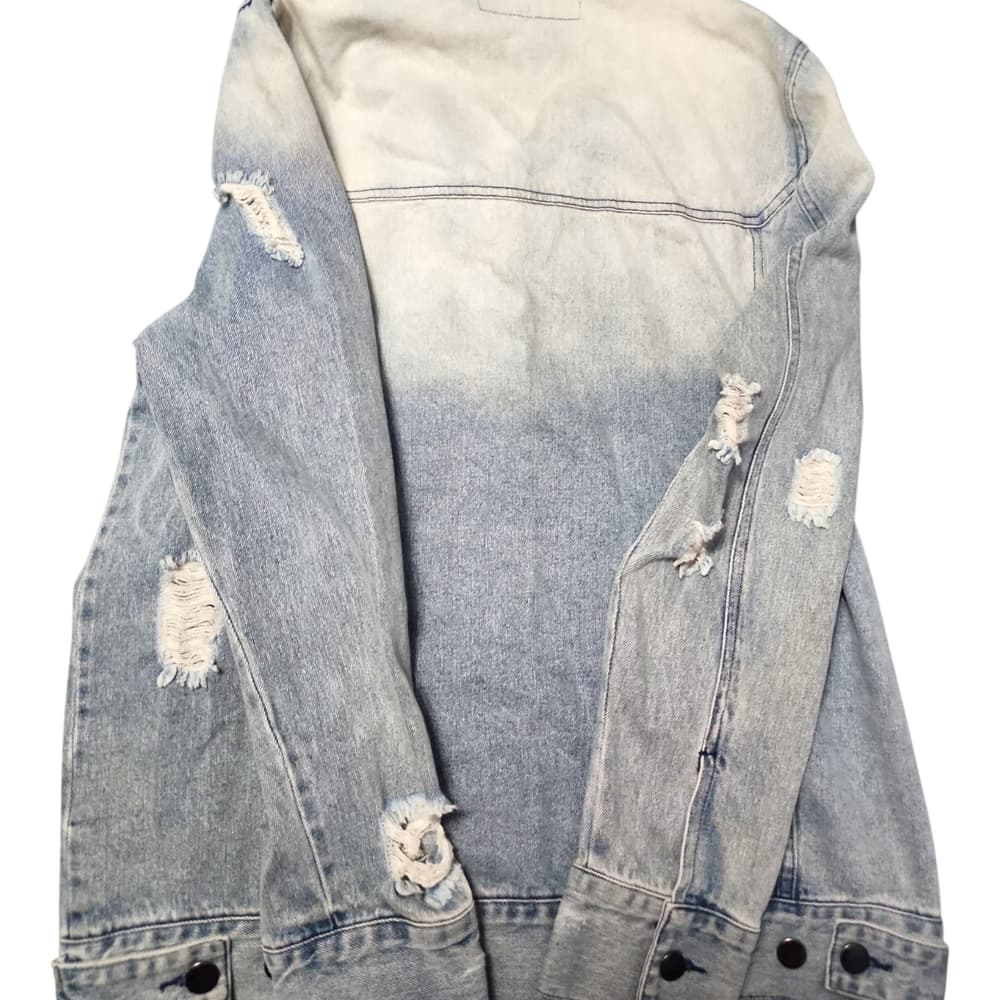 NWT Ava/Kris Stylish Denim Jacket with Distressed Details - Thumbnail 2