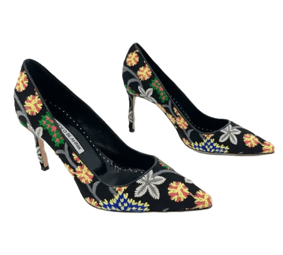 Manolo Blahnik Floreal Stitch Heels - Thumbnail 2