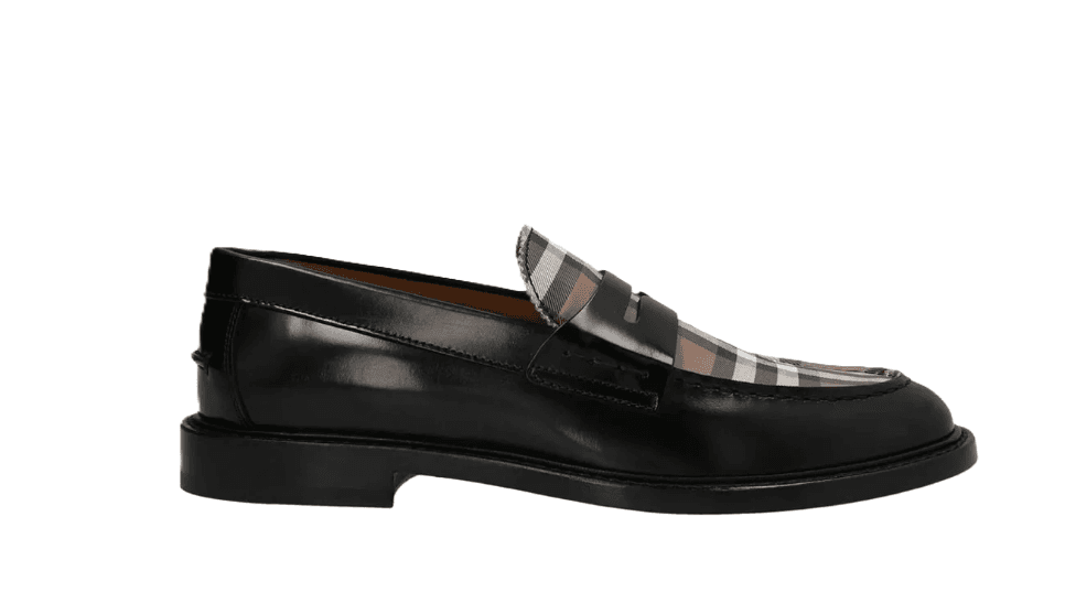 Burberry Check Leather Penny Loafers - Thumbnail 2