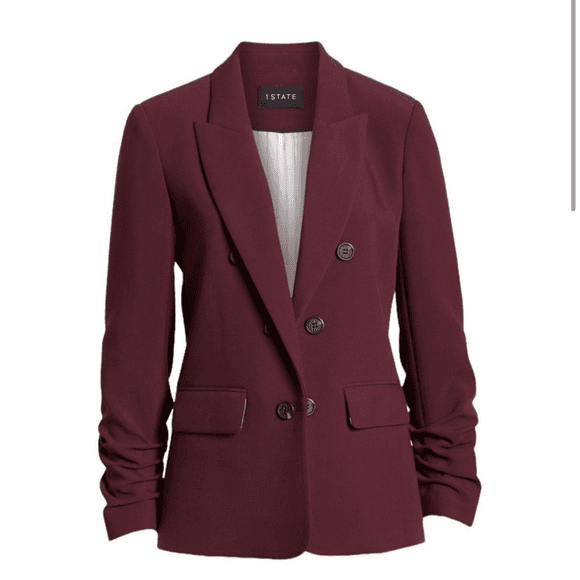 1. State Ruched Sleeve Stretch Crepe Blazer - Thumbnail 2