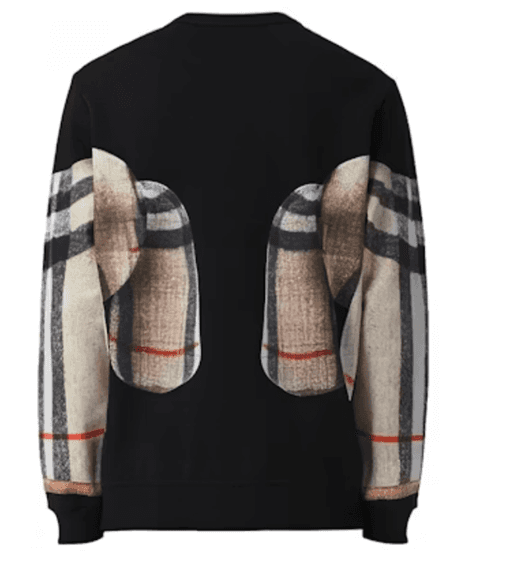 Burberry Black Teddy Bear Check Print Pullover Crewneck Sweatshirt - Thumbnail 2
