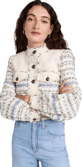 Veronica Beard Darren Frayed Tweed Jacket - Thumbnail 3
