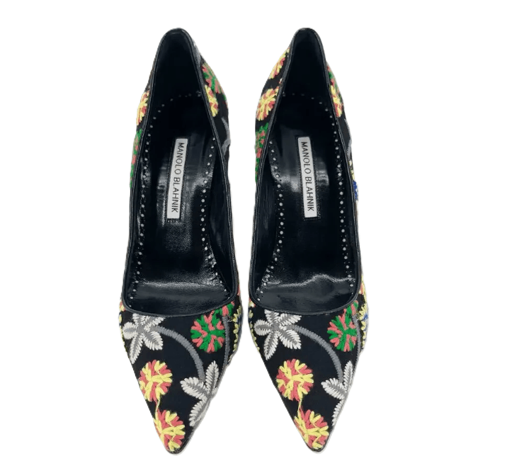 Manolo Blahnik Floreal Stitch Heels