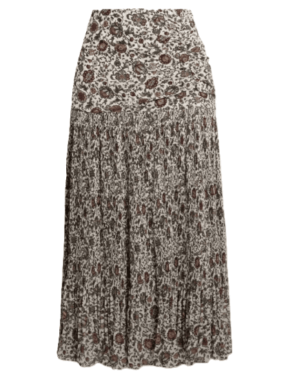 Veronica Beard Midi Skirt Levine Plisse’ Crepe De Chine Floral Print - Thumbnail 3